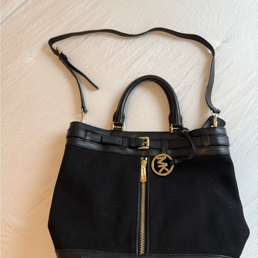 Michael Kors Black Tote with Gold Accents